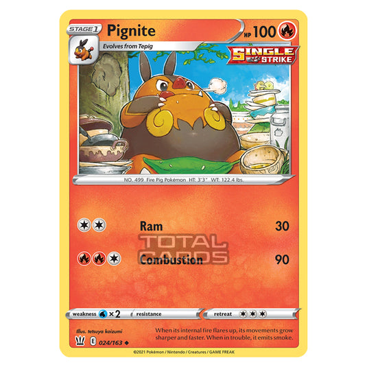 Pokemon - Sword & Shield - Battle Styles - Pignite - 024/163