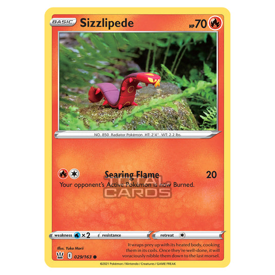 Pokemon - Sword & Shield - Battle Styles - Sizzlipede - 029/163