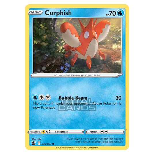 Pokemon - Sword & Shield - Battle Styles - Corphish - 038/163