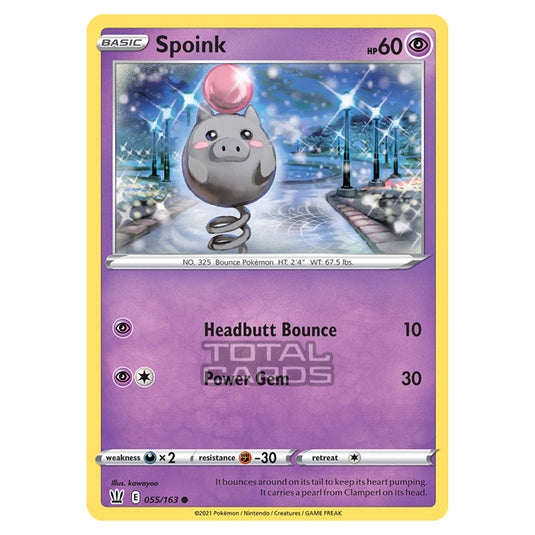 Pokemon - Sword & Shield - Battle Styles - Spoink - 055/163