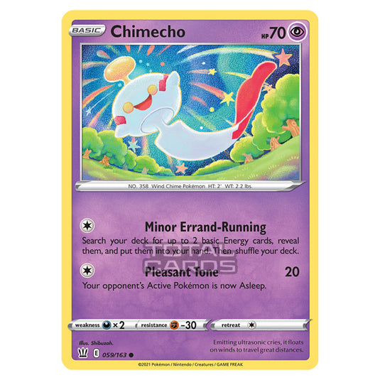 Pokemon - Sword & Shield - Battle Styles - Chimecho - 059/163