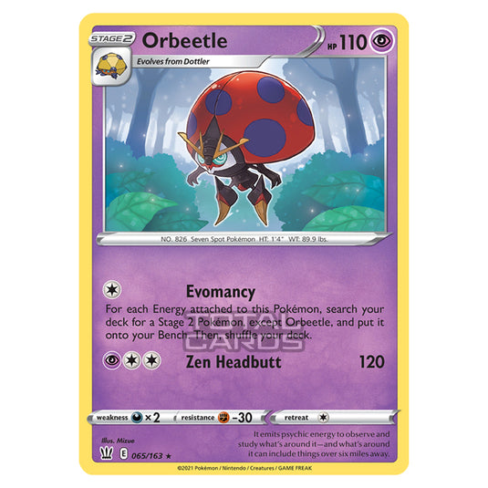 Pokemon - Sword & Shield - Battle Styles - Orbeetle - 065/163