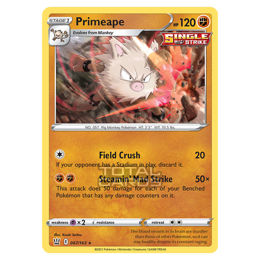 Pokemon - Sword & Shield - Battle Styles - Primeape - 067/163