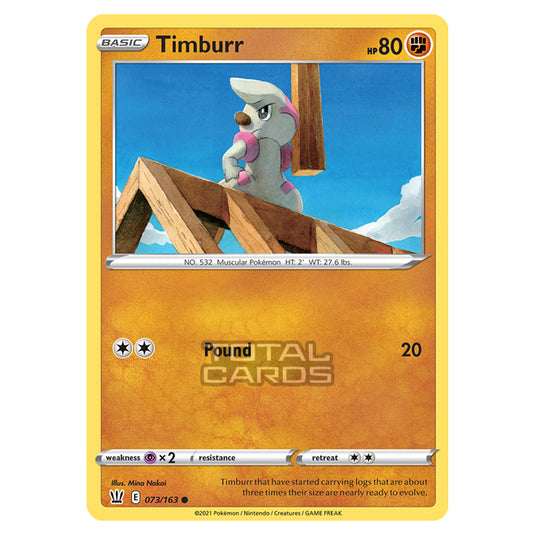 Pokemon - Sword & Shield - Battle Styles - Timburr - 073/163 Pokemon - Sword & Shield - Battle Styles - Timburr - 073/163