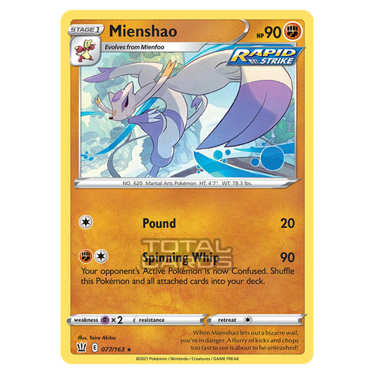 Pokemon - Sword & Shield - Battle Styles - Mienshao - 077/163