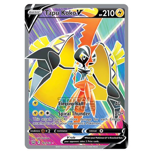 Pokemon - Sword & Shield - Battle Styles - Tapu Koko V - 147/163