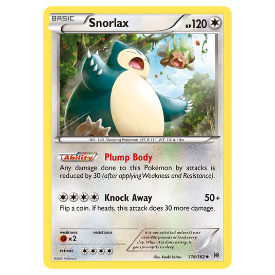 Pokemon - XY - BREAKthrough - Snorlax - 118/162