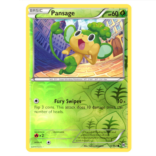 Pokemon - XY - BREAKthrough - Pansage - 005/162 - (Reverse Holo)