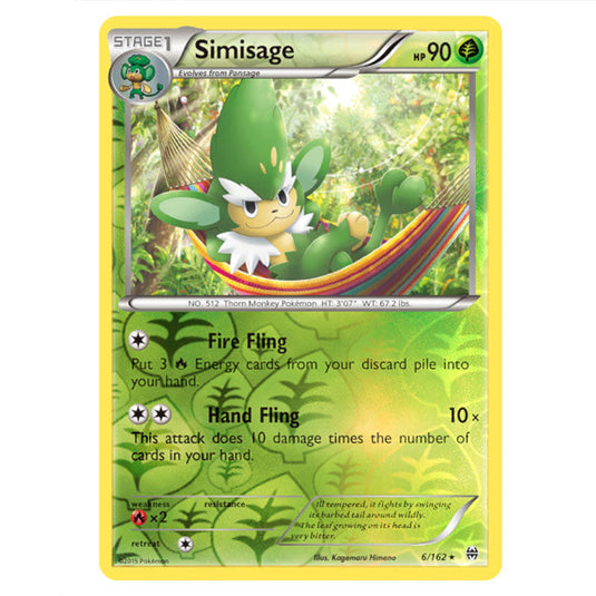 Pokemon - XY - BREAKthrough - Simisage - 006/162 - (Reverse Holo)