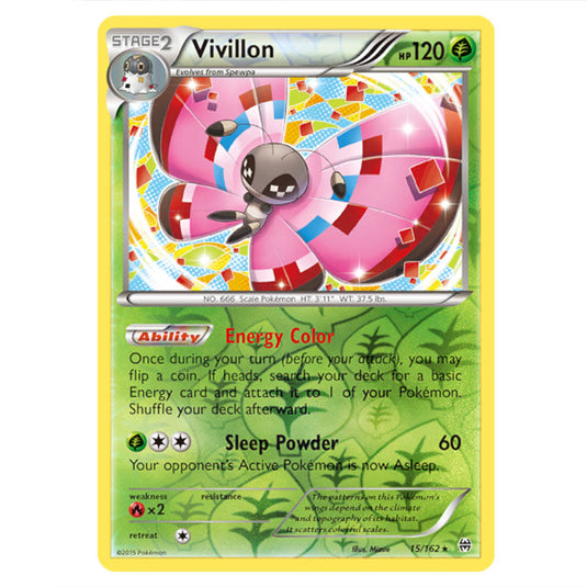 Pokemon - XY - BREAKthrough - Vivillon - 015/162 - (Reverse Holo)