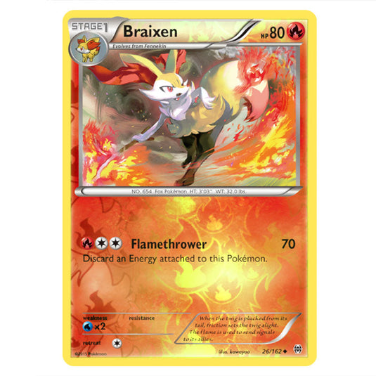 Pokemon - XY - BREAKthrough - Braixen - 026/162 - (Reverse Holo)