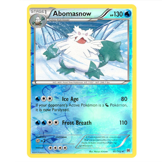 Pokemon - XY - BREAKthrough - Abomasnow - 040/162 - (Reverse Holo)