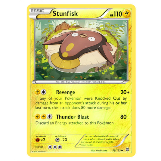 Pokemon - XY - BREAKthrough - Stunfisk - 056/162 - (Reverse Holo)