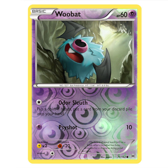 Pokemon - XY - BREAKthrough - Woobat - 071/162 - (Reverse Holo)