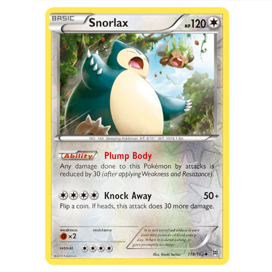 Pokemon - XY - BREAKthrough - Snorlax - 118/162 - (Reverse Holo)