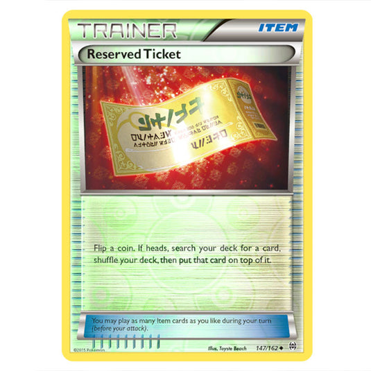 Pokemon - XY - BREAKthrough - Reserved Ticket - 147/162 - (Reverse Holo)