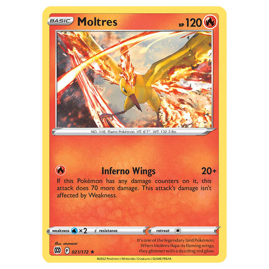 Pokemon - Sword & Shield - Brilliant Stars - Moltres - 021/172 (Holo)