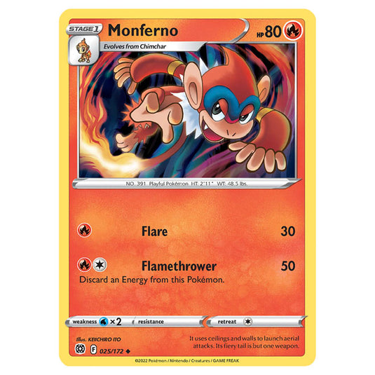 Pokemon - Sword & Shield - Brilliant Stars - Monferno - 025/172