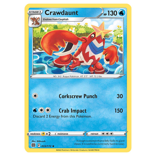 Pokemon - Sword & Shield - Brilliant Stars - Crawdaunt - 033/172