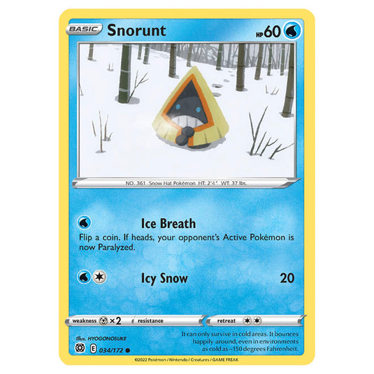 Pokemon - Sword & Shield - Brilliant Stars - Snorunt - 034/172