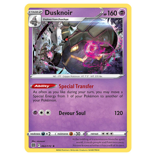 Pokemon - Sword & Shield - Brilliant Stars - Dusknoir - 062/172