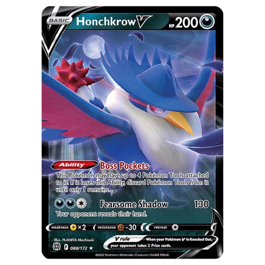 Pokemon - Sword & Shield - Brilliant Stars - Honchkrow V - 088/172 Pokemon - Sword & Shield - Brilliant Stars - Honchkrow V - 088/172