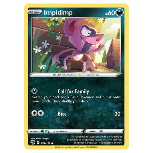 Pokemon - Sword & Shield - Brilliant Stars - Impidimp - 092/172