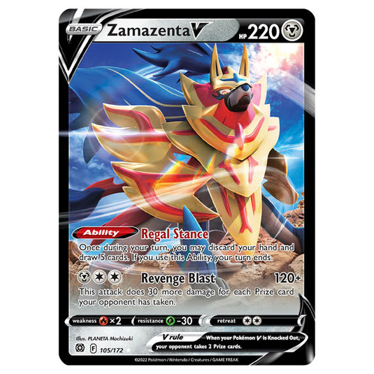 Pokemon - Sword & Shield - Brilliant Stars - Zamazenta V - 105/172