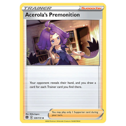 Pokemon - Sword & Shield - Brilliant Stars - Acerola's Premonition - 129/172