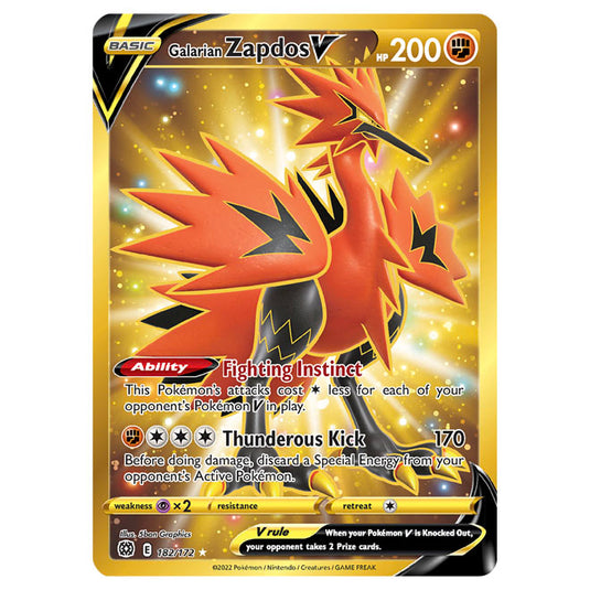 Pokemon - Sword & Shield - Brilliant Stars - Galarian Zapdos V - 182/172