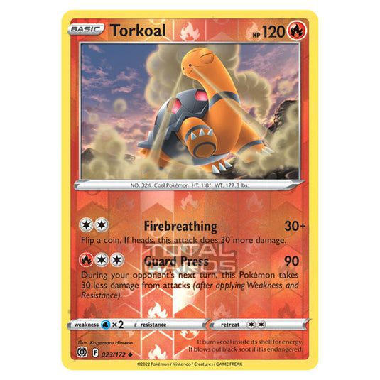 Pokemon - Sword & Shield - Brilliant Stars - Torkoal - 023/172 - (Reverse Holo)