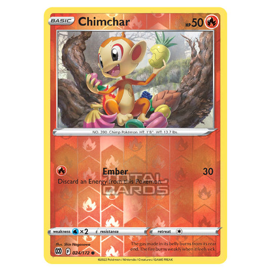 Pokemon - Sword & Shield - Brilliant Stars - Chimchar - 024/172 - (Reverse Holo)