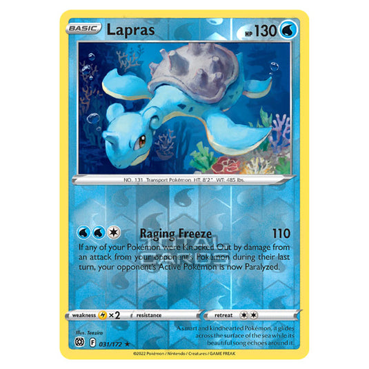 Pokemon - Sword & Shield - Brilliant Stars - Lapras - 031/172 - (Reverse Holo)