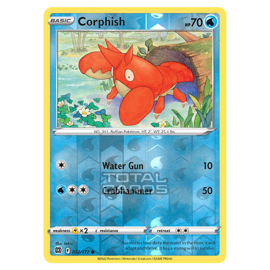 Pokemon - Sword & Shield - Brilliant Stars - Corphish - 032/172 - (Reverse Holo)