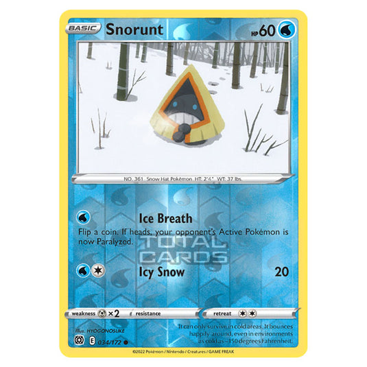 Pokemon - Sword & Shield - Brilliant Stars - Snorunt - 034/172 - (Reverse Holo)