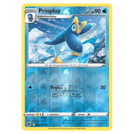 Pokemon - Sword & Shield - Brilliant Stars - Prinplup - 036/172 - (Reverse Holo)