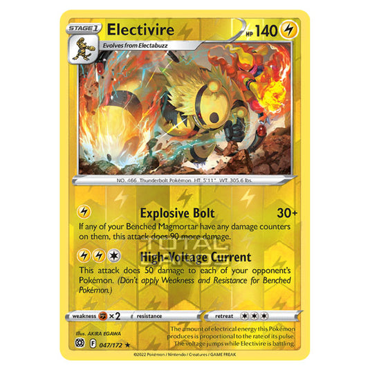 Pokemon - Sword & Shield - Brilliant Stars - Electivire - 047/172 - (Reverse Holo)