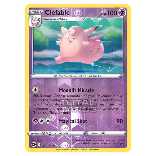 Pokemon - Sword & Shield - Brilliant Stars - Clefable - 054/172 - (Reverse Holo)