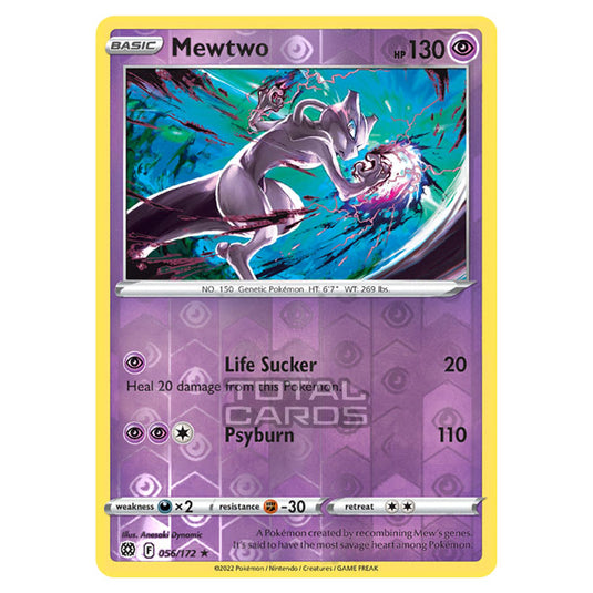 Pokemon - Sword & Shield - Brilliant Stars - Mewtwo - 056/172 - (Reverse Holo)