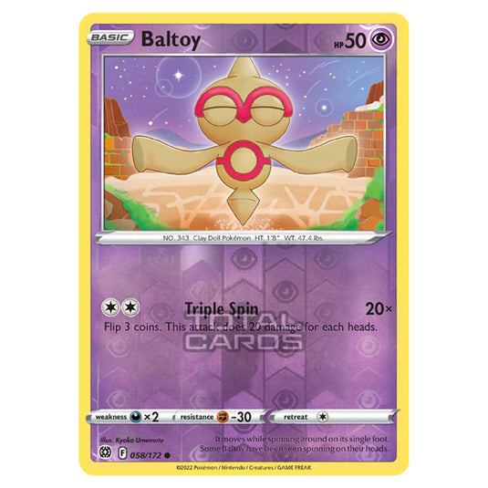 Pokemon - Sword & Shield - Brilliant Stars - Baltoy - 058/172 - (Reverse Holo)