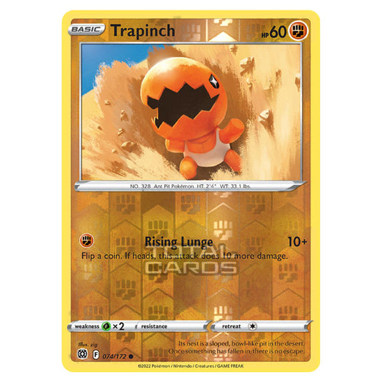 Pokemon - Sword & Shield - Brilliant Stars - Trapinch - 074/172 - (Reverse Holo)