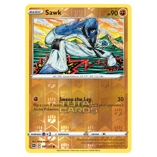 Pokemon - Sword & Shield - Brilliant Stars - Sawk - 081/172 - (Reverse Holo)