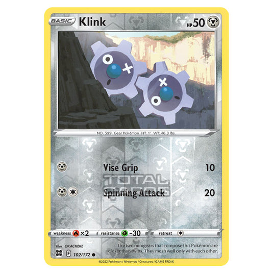 Pokemon - Sword & Shield - Brilliant Stars - Klink - 102/172 - (Reverse Holo)