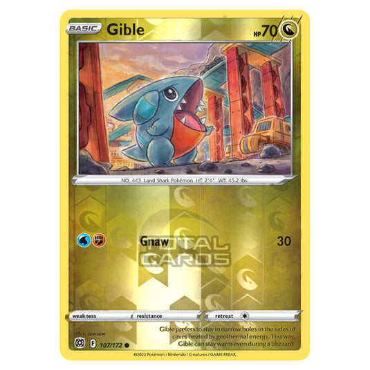 Pokemon - Sword & Shield - Brilliant Stars - Gible - 107/172 - (Reverse Holo)