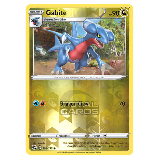 Pokemon - Sword & Shield - Brilliant Stars - Gabite - 108/172 - (Reverse Holo)