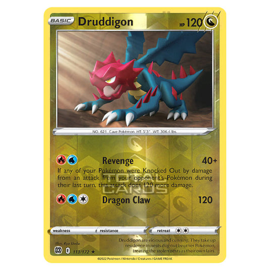 Pokemon - Sword & Shield - Brilliant Stars - Druddigon - 113/172 - (Reverse Holo)