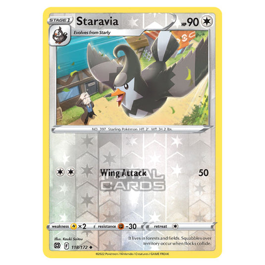 Pokemon - Sword & Shield - Brilliant Stars - Staravia - 118/172 - (Reverse Holo)