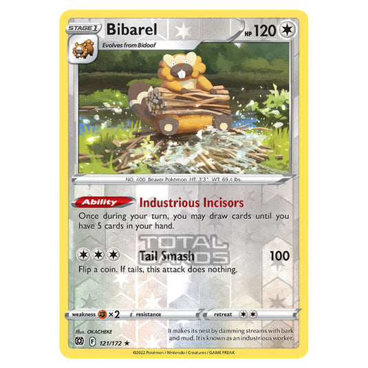 Pokemon - Sword & Shield - Brilliant Stars - Bibarel - 121/172 - (Reverse Holo)