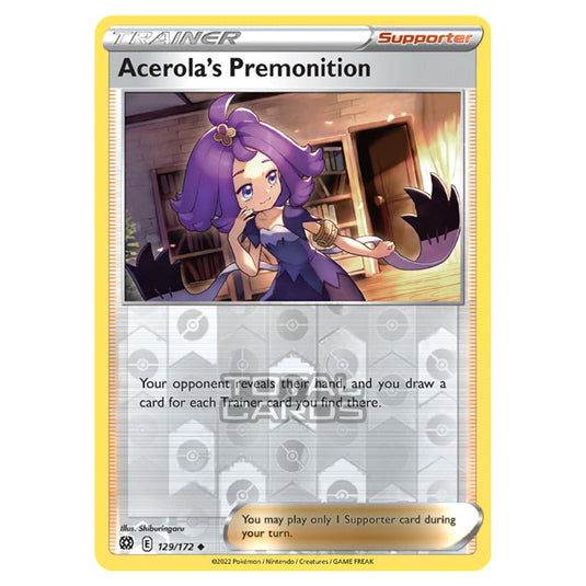 Pokemon - Sword & Shield - Brilliant Stars - Acerola's Premonition - 129/172 - (Reverse Holo)