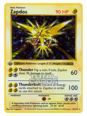 Pokemon - Base Set - Zapdos - 16/102